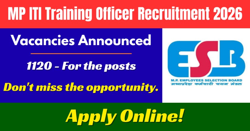 MP ITI Training Officer Recruitment 2026