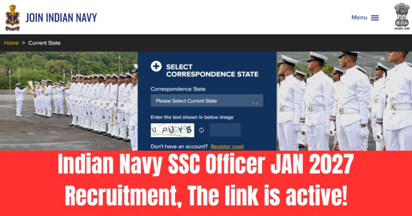 Indian Navy SSC Officer JAN 2027 Recruitment
