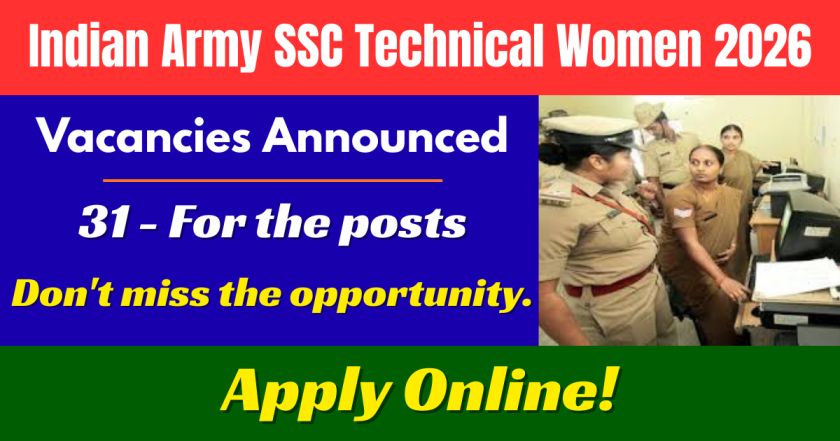 Indian Army SSC Technical Women 67th Recruitment 2026