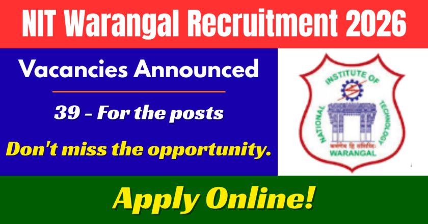NIT Warangal Recruitment 2026