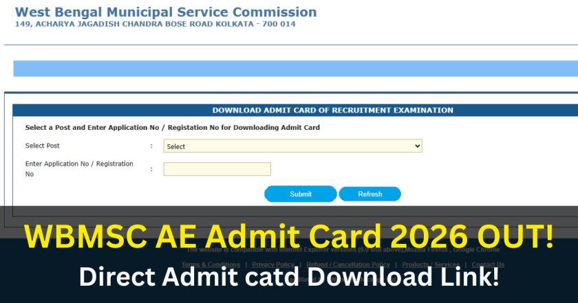 WBMSC AE Admit Card 2026