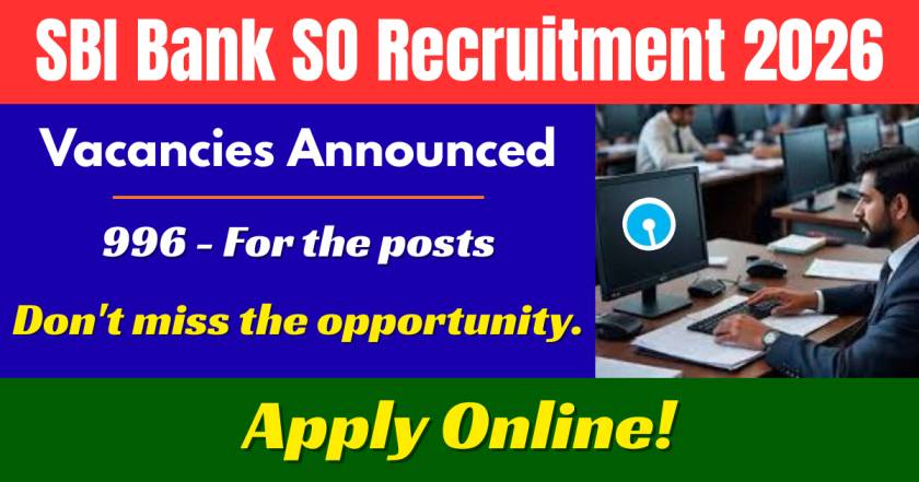 SBI Bank SO Recruitment 2026