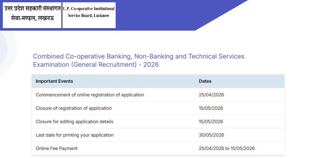 Official Website UPCISB Recruitment 2026