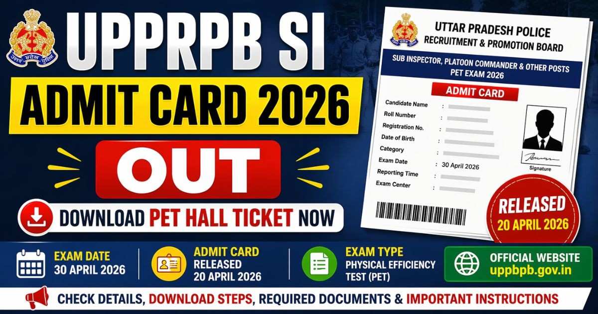 UPPRPB SI Admit Card 2026